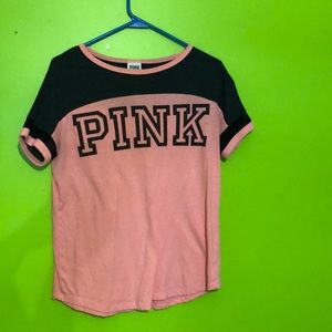 Peach top with fishnet in sleeve from PINK